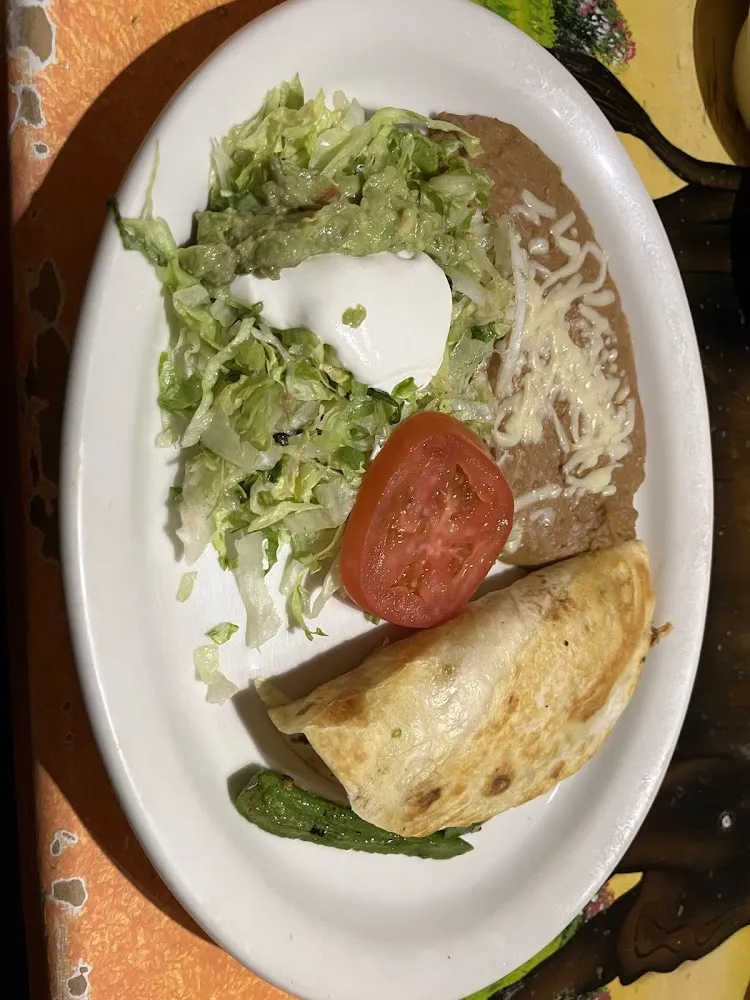 Chile Relleno Taco Guacamole Salad & Beans